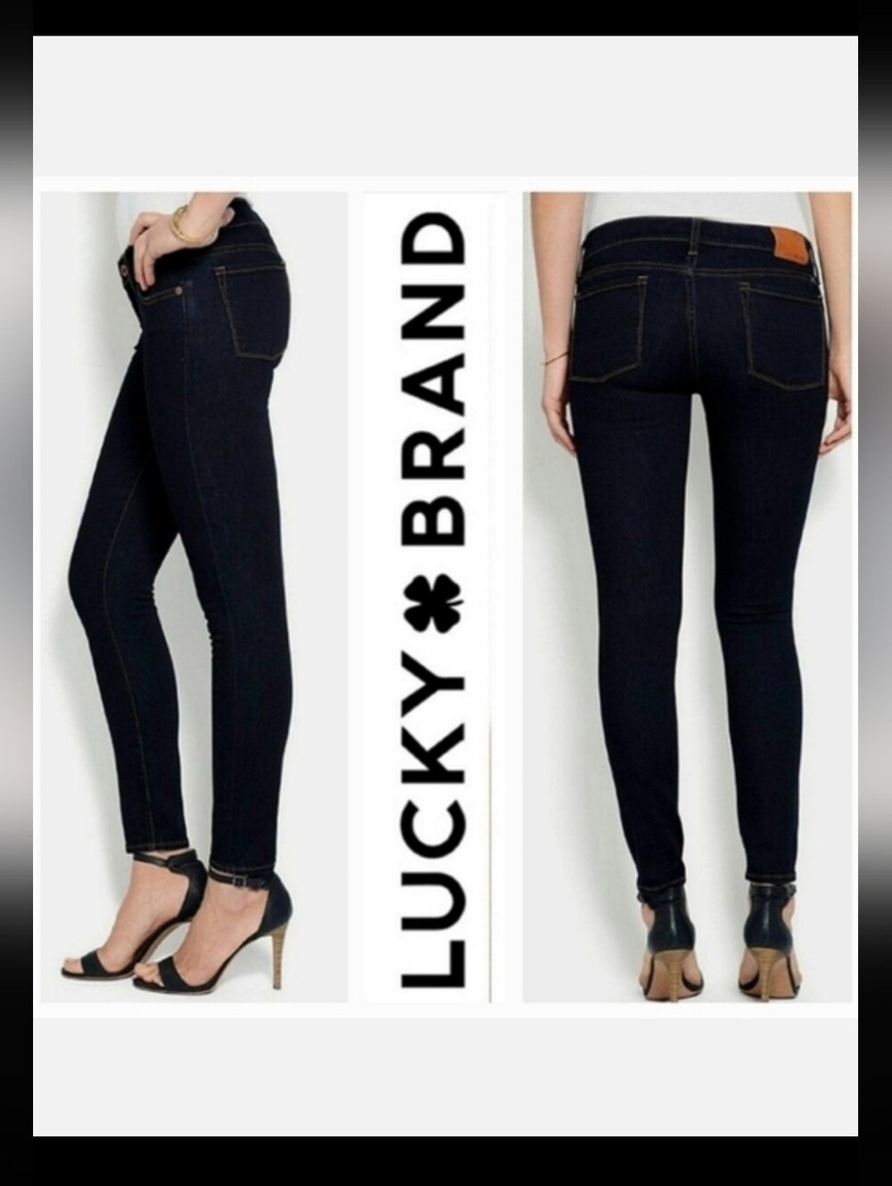 Lucky Brand Black Charlie Skinny Distressed Jeans Sz 25 NWT